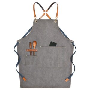 Denim Workwear Apron with Logo Print