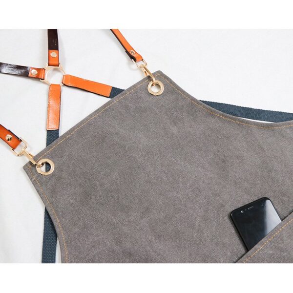 Denim Workwear Apron with Logo Print