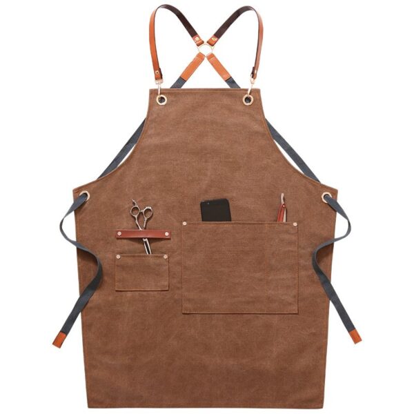 Denim Workwear Apron with Logo Print